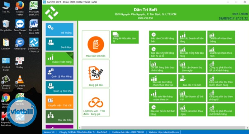 Phần mềm tính tiền số đề - Thiết bị – in bill – báo cáo