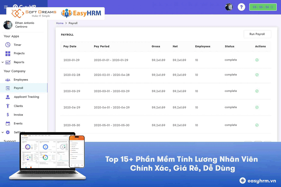 Phần mềm tính lương - Tích hợp chấm công, ca kíp và dữ liệu nhân sự